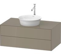 Duravit Tulip blanco, mueble de baño de pared, anchura 1000 x fondo 550mm, con 2 cajones, con tecnología Tip-on, WT49860H2H2, Color: Gris piedra alto brillo