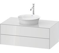 Duravit Tulip blanco, mueble de baño de pared, anchura 1000 x fondo 550mm, con 2 cajones, con tecnología Tip-on, WT498608585, Color: Laca blanca de alto brillo