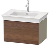 Duravit Tulip blanco, mueble de baño montado en la pared, ancho 684 x profundidad 458mm, con 1 extractor, con tecnología de punta, WT4241077H2, Color: Cuerpo: Gris piedra alto brillo, frente: Nogal am