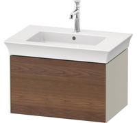 Duravit Tulip blanco, mueble de baño montado en la pared, ancho 684 x profundidad 458mm, con 1 extractor, con tecnología de punta, WT424107760, Color: Cuerpo: Seda mate de color topo, frente: nogal am