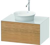 Duravit Tulip blanco, mueble de baño montado en la pared, ancho 800 x profundidad 550mm, con 1 extractor, con tecnología de punta, WT49750H585, Color: Cuerpo: blanco alto brillo, frontal: roble natura