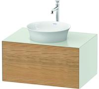 Duravit Tulip blanco, mueble de baño montado en la pared, ancho 800 x profundidad 550mm, con 1 extractor, con tecnología de punta, WT49750H536, Color: Cuerpo: blanco satinado, frente: roble natural ma