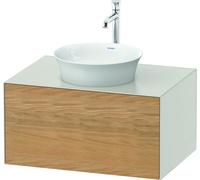 Duravit Tulip blanco, mueble de baño montado en la pared, ancho 800 x profundidad 550mm, con 1 extractor, con tecnología de punta, WT49750H539, Color: Cuerpo: blanco nórdico satinado, frente: roble na