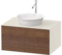 Duravit Tulip blanco, mueble de baño montado en la pared, ancho 800 x profundidad 550mm, con 1 extractor, con tecnología de punta, WT4975077H4, Color: Cuerpo: blanco nórdico alto brillo, frente: nogal
