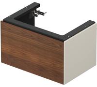 Duravit Tulip blanco, mueble de baño montado en la pared, anchura 684 x profundidad 458mm, con 1 extractor, con tecnología de punta, WT424107739, Color: Cuerpo: blanco nórdico satinado, frente: nogal 