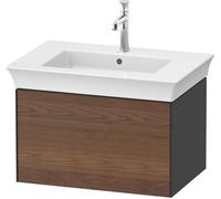 Duravit Tulip blanco, mueble de baño montado en la pared, anchura 684 x profundidad 458mm, con 1 extractor, con tecnología de punta, WT424107758, Color: Cuerpo: Acabado satinado de grafito, frente: no