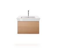 Duravit Tulip blanco, mueble de baño montado en la pared, anchura 684 x profundidad 458mm, con 1 extractor, con tecnología de punta, WT42410H5H2, Color: Cuerpo: gris piedra alto brillo, frontal: roble