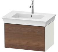Duravit Tulip blanco, mueble de baño montado en la pared, anchura 684 x profundidad 458mm, con 1 extractor, con tecnología de punta, WT424107736, Color: Cuerpo: Seda blanca mate, Frente: Nogal america