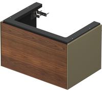 Duravit Tulip blanco, mueble de baño montado en la pared, anchura 684 x profundidad 458mm, con 1 extractor, con tecnología de punta, WT4241077H2, Color: Cuerpo: Gris piedra alto brillo, frente: Nogal 