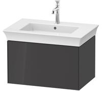 Duravit Tulip blanco, mueble de baño montado en la pared, anchura 684 x profundidad 458mm, con 1 extractor, con tecnología de punta, WT42410H1H1, Color: Grafito alto brillo
