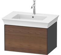 Duravit Tulip blanco, mueble de baño montado en la pared, anchura 684 x profundidad 458mm, con 1 extractor, con tecnología de punta, WT4241077H1, Color: Cuerpo: grafito alto brillo, frente: nogal amer