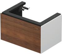 Duravit Tulip blanco, mueble de baño montado en la pared, anchura 684 x profundidad 458mm, con 1 extractor, con tecnología de punta, WT424107785, Color: Cuerpo: Blanco alto brillo, Frente: Nogal ameri