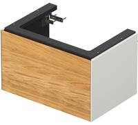 Duravit Tulip blanco, mueble de baño montado en la pared, anchura 684 x profundidad 458mm, con 1 extractor, con tecnología de punta, WT42410H536, Color: Cuerpo: blanco satinado, frente: roble natural