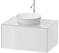 Duravit Tulip blanco, mueble de baño montado en la pared, anchura 800 x profundidad 550mm, con 1 extractor, con tecnología de punta, WT497508585, Color: Laca blanca de alto brillo