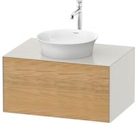 Duravit Tulip blanco, mueble de baño montado en la pared, anchura 800 x profundidad 550mm, con 1 extractor, con tecnología de punta, WT49750H539, Color: Cuerpo: blanco nórdico satinado, frente: roble 