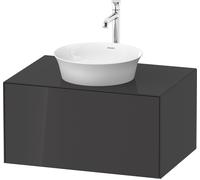 Duravit Tulip blanco, mueble de baño montado en la pared, anchura 800 x profundidad 550mm, con 1 extractor, con tecnología de punta, WT49750H1H1, Color: Grafito alto brillo