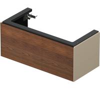 Duravit Tulip blanco, mueble de baño montado en la pared, anchura 984 x profundidad 458mm, con 1x extraíble, con tecnología de punta, WT424207760, Color: Cuerpo: Seda mate de color topo, frente: nogal