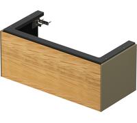 Duravit Tulip blanco, mueble de baño montado en la pared, anchura 984 x profundidad 458mm, con 1x extraíble, con tecnología de punta, WT42420H5H2, Color: Cuerpo: gris piedra alto brillo, frontal: robl