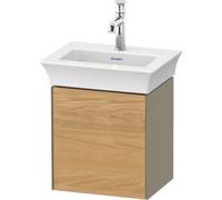 Duravit Tulip blanco, mueble de lavabo colgado en la pared, ancho 384 x fondo 298mm, con 1x tope de puerta a la derecha, con tecnología tip-on, WT4240RH5H2, Color: Cuerpo: gris piedra alto brillo, fro