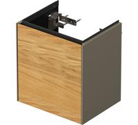 Duravit Tulip blanco, mueble de lavabo colgado en la pared, anchura 384 x fondo 298mm, con 1x tope de puerta a la derecha, con tecnología tip-on, WT4240RH592, Color: Cuerpo: gris piedra seda mate, fro