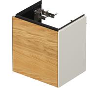 Duravit Tulip blanco, mueble de lavabo colgado en la pared, anchura 384 x fondo 298mm, con 1x tope de puerta a la izquierda, con tecnología tip-on, WT4240LH5H4, Color: Cuerpo: blanco nórdico alto bril