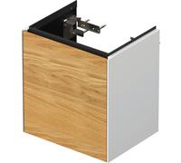 Duravit Tulip blanco, mueble de lavabo colgado en la pared, anchura 384 x fondo 298mm, con 1x tope de puerta a la izquierda, con tecnología tip-on, WT4240LH585, Color: Cuerpo: blanco alto brillo, fron