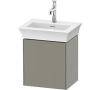 Duravit Tulip blanco, mueble de lavabo colgado en la pared, anchura 384 x fondo 298mm, con 1x tope de puerta a la izquierda, con tecnología tip-on, WT4240L9292, Color: Gris piedra Seda Barniz mate