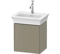 Duravit Tulip blanco, mueble de lavabo colgado en la pared, anchura 384 x fondo 298mm, con 1x tope de puerta a la izquierda, con tecnología tip-on, WT4240LH2H2, Color: Gris piedra alto brillo