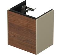 Duravit Tulip blanco, mueble de lavabo colgado en la pared, anchura 384 x fondo 298mm, con 1x tope de puerta a la izquierda, con tecnología tip-on, WT4240L77H3, Color: Cuerpo: Taupe alto brillo, frent