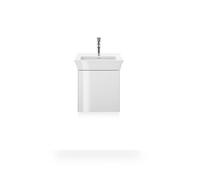 Duravit Tulip blanco, mueble de lavabo colgado en la pared, anchura 384 x fondo 298mm, con 1x tope de puerta a la izquierda, con tecnología tip-on, WT4240L8585, Color: Laca blanca de alto brillo