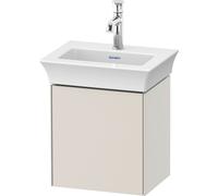 Duravit Tulip blanco, mueble de lavabo colgado en la pared, anchura 384 x fondo 298mm, con 1x tope de puerta a la derecha, con tecnología tip-on, WT4240R3939, Color: Nórdico Seda blanca laca mate