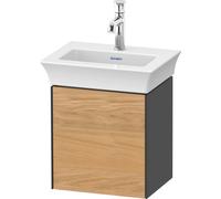 Duravit Tulip blanco, mueble de lavabo colgado en la pared, anchura 384 x fondo 298mm, con 1x tope de puerta a la derecha, con tecnología tip-on, WT4240RH5H1, Color: Cuerpo: grafito alto brillo, frent