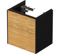 Duravit Tulip blanco, mueble de lavabo colgado en la pared, anchura 384 x fondo 298mm, con 1x tope de puerta a la izquierda, con tecnología tip-on, WT4240LH558, Color: Cuerpo: grafito satinado, frente