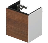 Duravit Tulip blanco, mueble de lavabo colgado en la pared, anchura 384 x fondo 298mm, con 1x tope de puerta a la izquierda, con tecnología tip-on, WT4240L7785, Color: Cuerpo: Blanco alto brillo, Fren