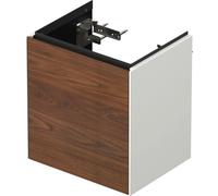 Duravit Tulip blanco, mueble de lavabo colgado en la pared, anchura 384 x fondo 298mm, con 1x tope de puerta a la izquierda, con tecnología tip-on, WT4240L7736, Color: Cuerpo: Seda blanca mate, Frente