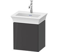 Duravit Tulip blanco, mueble de lavabo colgado en la pared, anchura 384 x fondo 298mm, con 1x tope de puerta a la derecha, con tecnología tip-on, WT4240RH1H1, Color: Grafito alto brillo