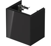 Duravit Tulip blanco, mueble de lavabo colgado en la pared, anchura 384 x fondo 298mm, con 1x tope de puerta a la izquierda, con tecnología tip-on, WT4240LH1H1, Color: Grafito alto brillo