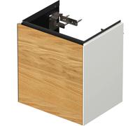 Duravit Tulip blanco, mueble de lavabo colgado en la pared, anchura 384 x fondo 298mm, con 1x tope de puerta a la izquierda, con tecnología tip-on, WT4240LH536, Color: Cuerpo: blanco satinado, frente: