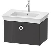 Duravit Tulip blanco, mueble de lavabo colgado en la pared, anchura 684 x fondo 458mm, con 1x extraíble, con tirador, WT42510H1H1, Color: Grafito alto brillo
