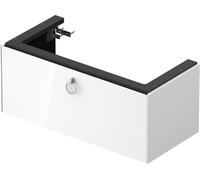 Duravit Tulip blanco, mueble de lavabo colgado en la pared, anchura 984 x fondo 458mm, con 1x extraíble, con tirador, WT425208585, Color: Laca blanca de alto brillo