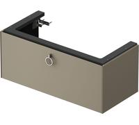 Duravit Tulip blanco, mueble de lavabo colgado en la pared, anchura 984 x fondo 458mm, con 1x extraíble, con tirador, WT425209292, Color: Gris piedra Seda Barniz mate