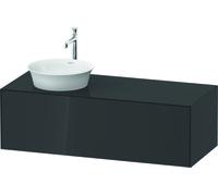 Duravit Tulip blanco, mueble de pared, ancho 1300 x fondo 550mm, con 1x extraíble, con tecnología tip-on, WT4977LH1H1, Color: Grafito alto brillo