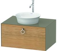 Duravit Tulip blanco, mueble de pared, ancho 800 x fondo 550mm, con 1x extraíble, con tirador, WT49800H5H2, Color: Cuerpo: gris piedra alto brillo, frontal: roble natural macizo