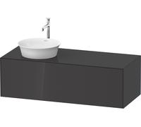Duravit Tulip blanco, mueble de pared, anchura 1300 x fondo 550mm, con 1x extraíble, con tecnología tip-on, WT4977LH1H1, Color: Grafito alto brillo