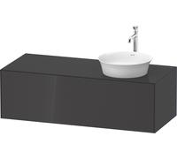 Duravit Tulip blanco, mueble de pared, anchura 1300 x fondo 550mm, con 1x extraíble, con tecnología tip-on, WT4977RH1H1, Color: Grafito alto brillo