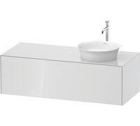 Duravit Tulip blanco, mueble de pared, anchura 1300 x fondo 550mm, con 1x extraíble, con tecnología tip-on, WT4977R8585, Color: Laca blanca de alto brillo