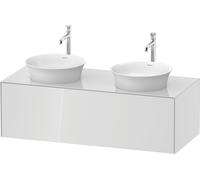 Duravit Tulip blanco, mueble de pared, anchura 1300 x fondo 550mm, con 1x extraíble, con tecnología tip-on, WT4978B8585, Color: Laca blanca de alto brillo