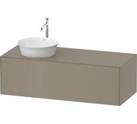 Duravit Tulip blanco, mueble de pared, anchura 1300 x fondo 550mm, con 1x extraíble, con tecnología tip-on, WT4977LH2H2, Color: Gris piedra alto brillo