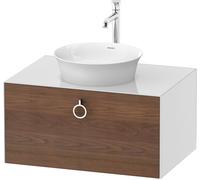 Duravit Tulip blanco, mueble de pared, anchura 800 x fondo 550mm, con 1x extraíble, con tirador, WT498007785, Color: Cuerpo: Blanco alto brillo, Frente: Nogal americano macizo