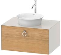 Duravit Tulip blanco, mueble de pared, anchura 800 x fondo 550mm, con 1x extraíble, con tirador, WT49800H539, Color: Cuerpo: blanco nórdico satinado, frente: roble natural macizo